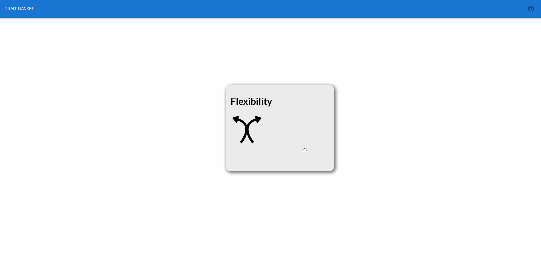 Trait Ranker desktop drag-and-drop interaction.